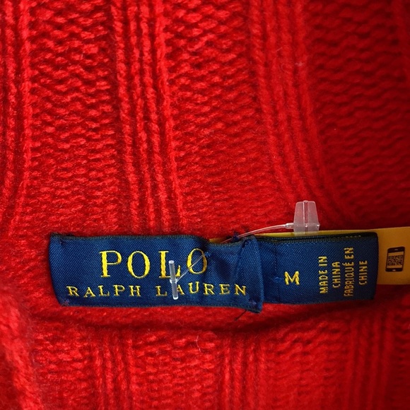 NWT🍁Polo Ralph Lauren Wool Cashmere Blend Pullover Red Turtleneck Sweater- Sz M - Picture 10 of 15